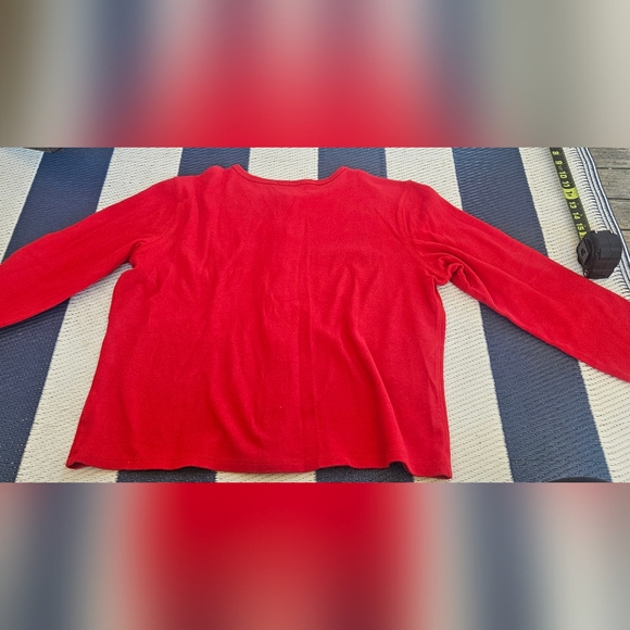 EUC Eddie Bauer Sweater X-Large Brick Red Button Front Cardigan - Picture 10 of 10